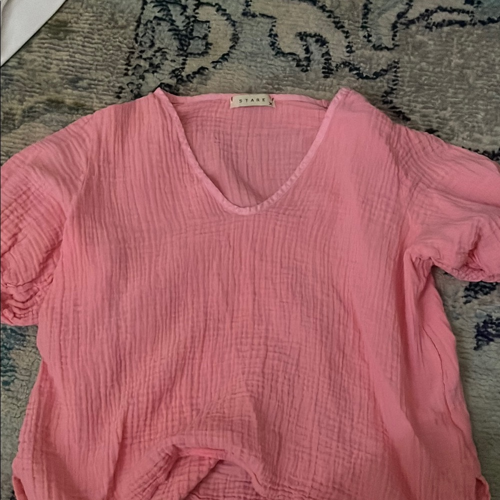Women's Pink V-Neck Top